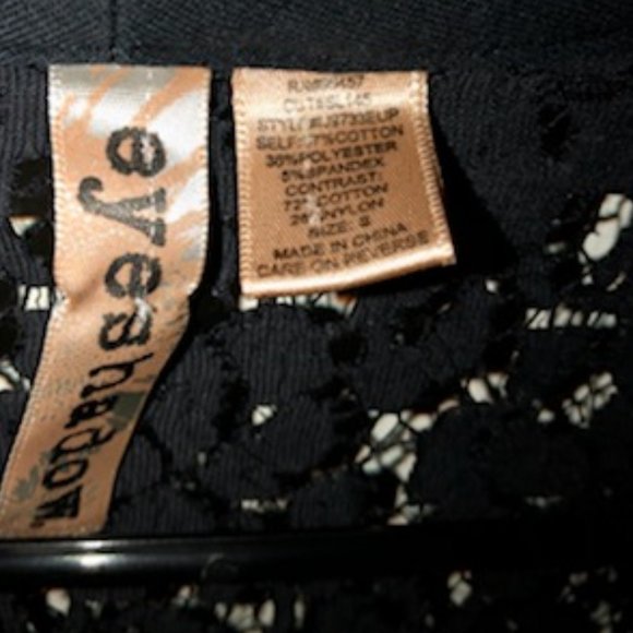 Black Jacket Button up with lace floral on the back - Picture 5 of 6